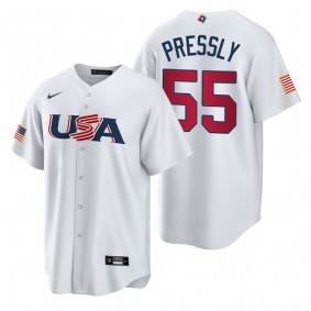 Houston Astros Ryan Pressly White 2023 World Baseball Classic USA Replica Jersey