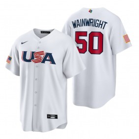 St. Louis Cardinals Adam Wainwright White 2023 World Baseball Classic USA Replica Jersey