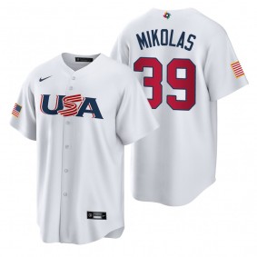 St. Louis Cardinals Miles Mikolas White 2023 World Baseball Classic USA Replica Jersey