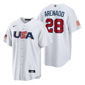 St. Louis Cardinals Nolan Arenado White 2023 World Baseball Classic USA Replica Jersey