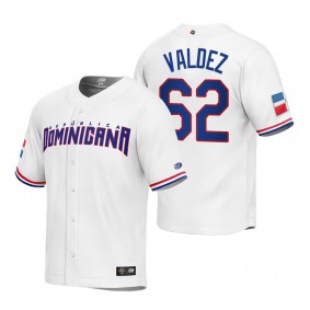 Dominican Republic Baseball Cesar Valdez White 2023 World Baseball Classic Replica Jersey