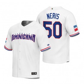 Dominican Republic Baseball Hector Neris White 2023 World Baseball Classic Replica Jersey