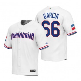 Dominican Republic Baseball Jarlin Garcia White 2023 World Baseball Classic Replica Jersey