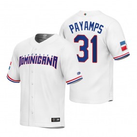 Dominican Republic Baseball Joel Payamps White 2023 World Baseball Classic Replica Jersey