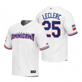 Dominican Republic Baseball Jose Leclerc White 2023 World Baseball Classic Replica Jersey