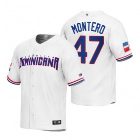 Dominican Republic Baseball Rafael Montero White 2023 World Baseball Classic Replica Jersey