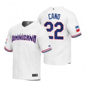 Dominican Republic Baseball Robinson Cano White 2023 World Baseball Classic Replica Jersey