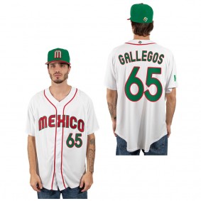 Giovanny Gallegos Mexico Baseball White 2023 World Baseball Classic Replica Jersey