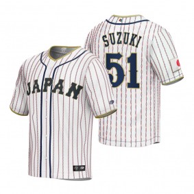 Japan Baseball Seiya Suzuki White 2023 World Baseball Classic Jersey