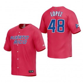 Jorge Lopez Puerto Rico Baseball Red 2023 World Baseball Classic Replica Jersey