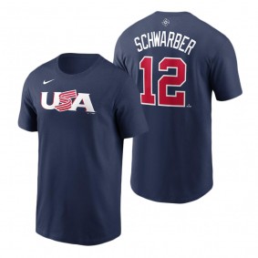 USA Baseball Kyle Schwarber Navy 2023 World Baseball Classic T-Shirt