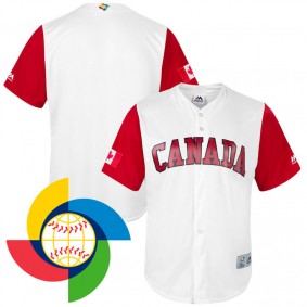 Men's 2017 World Baseball Classic Canada Baseball White Replica Team Jersey