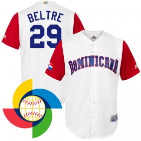 Men's 2017 World Baseball Classic Dominican Adrian Beltre White Replica Jersey