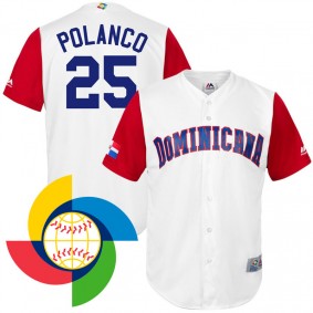 Men's 2017 World Baseball Classic Dominican Gregory Polanco White Replica Jersey