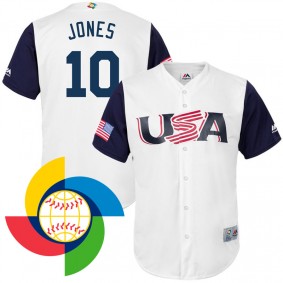 Men's 2017 World Baseball Classic USA Adam Jones White Replica Jersey