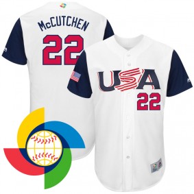 Men's 2017 World Baseball Classic USA #22 Andrew McCutchen White Authentic Jersey