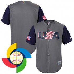 Men's 2017 World Baseball Classic USA Baseball Grey Replica Team Jersey