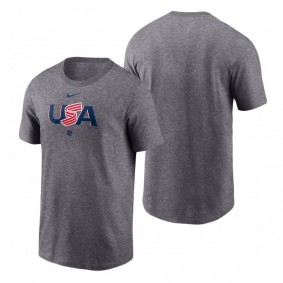 Men's USA Baseball Charcoal Wordmark T-Shirt 2023 World Baseball Classic