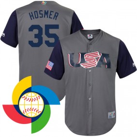 Men's 2017 World Baseball Classic USA Eric Hosmer Gray Replica Jersey