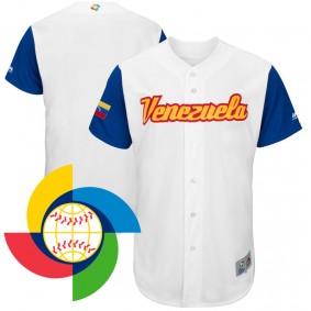 Men's 2017 World Baseball Classic Venezuela White Authentic Team Jersey