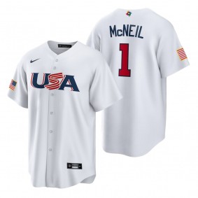 New York Mets Jeff McNeil White 2023 World Baseball Classic USA Replica Jersey