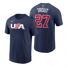 USA Baseball Mike Trout Navy 2023 World Baseball Classic T-Shirt