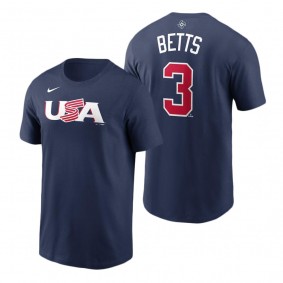 USA Baseball Mookie Betts Navy 2023 World Baseball Classic T-Shirt