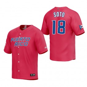 Neftali Soto Puerto Rico Baseball Red 2023 World Baseball Classic Replica Jersey