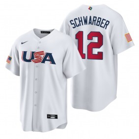 Philadelphia Phillies Kyle Schwarber White 2023 World Baseball Classic USA Replica Jersey