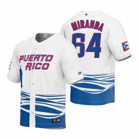 Puerto Rico Baseball Jose Miranda White 2023 World Baseball Classic Jersey