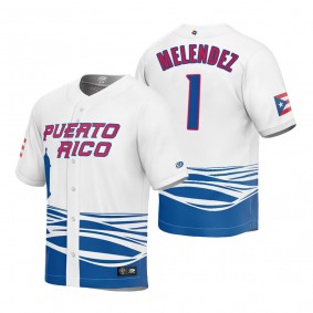 Puerto Rico Baseball MJ Melendez White 2023 World Baseball Classic Jersey