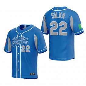 Tiago da Silva Italy Baseball Royal 2023 World Baseball Classic Replica Jersey