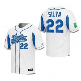 Tiago da Silva Italy Baseball White 2023 World Baseball Classic Replica Jersey