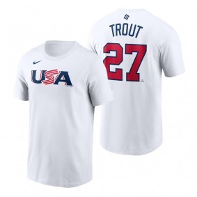 USA Baseball Mike Trout White 2023 World Baseball Classic T-Shirt