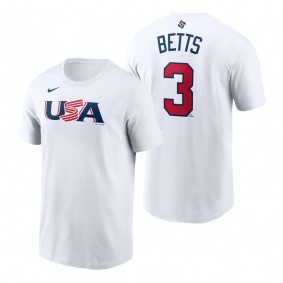 USA Baseball Mookie Betts White 2023 World Baseball Classic T-Shirt