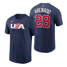 USA Baseball Nolan Arenado Navy 2023 World Baseball Classic T-Shirt