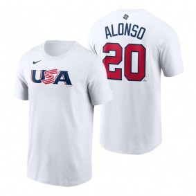 USA Baseball Pete Alonso White 2023 World Baseball Classic T-Shirt