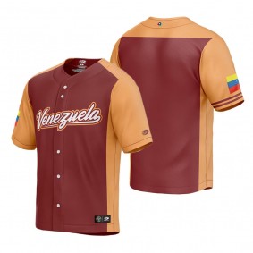 Venezuela Baseball Burgundy 2023 World Baseball Classic Jersey