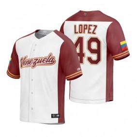 Venezuela Baseball Pablo Lopez White 2023 World Baseball Classic Replica Jersey