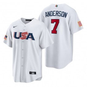 Chicago White Sox Tim Anderson White 2023 World Baseball Classic USA Replica Jersey