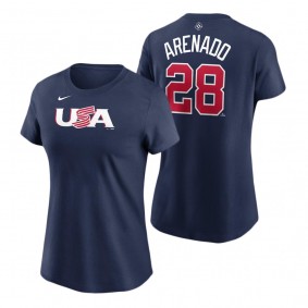 USA Baseball Navy 2023 World Baseball Classic Nolan Arenado T-Shirt Women's