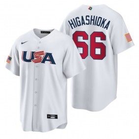 New York Yankees Kyle Higashioka White 2023 World Baseball Classic USA Replica Jersey