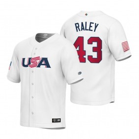 Youth USA Baseball Brooks Raley White 2023 World Baseball Classic Replica Jersey