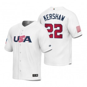 Youth USA Baseball Clayton Kershaw White 2023 World Baseball Classic Replica Jersey