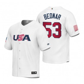 Youth USA Baseball David Bednar White 2023 World Baseball Classic Replica Jersey