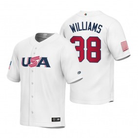 Youth USA Baseball Devin Williams White 2023 World Baseball Classic Replica Jersey