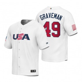 Youth USA Baseball Kendall Graveman White 2023 World Baseball Classic Replica Jersey