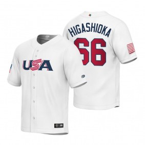 Youth USA Baseball Kyle Higashioka White 2023 World Baseball Classic Replica Jersey