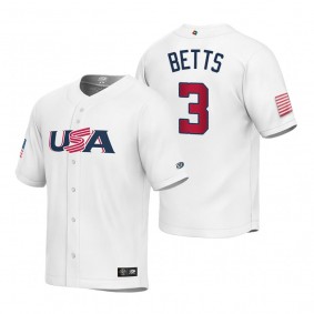 Youth USA Baseball Mookie Betts White 2023 World Baseball Classic Replica Jersey