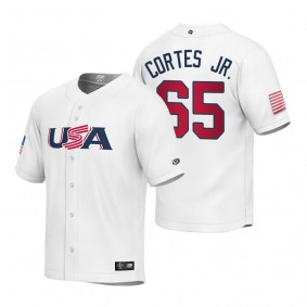 Youth USA Baseball Nestor Cortes Jr. White 2023 World Baseball Classic Replica Jersey